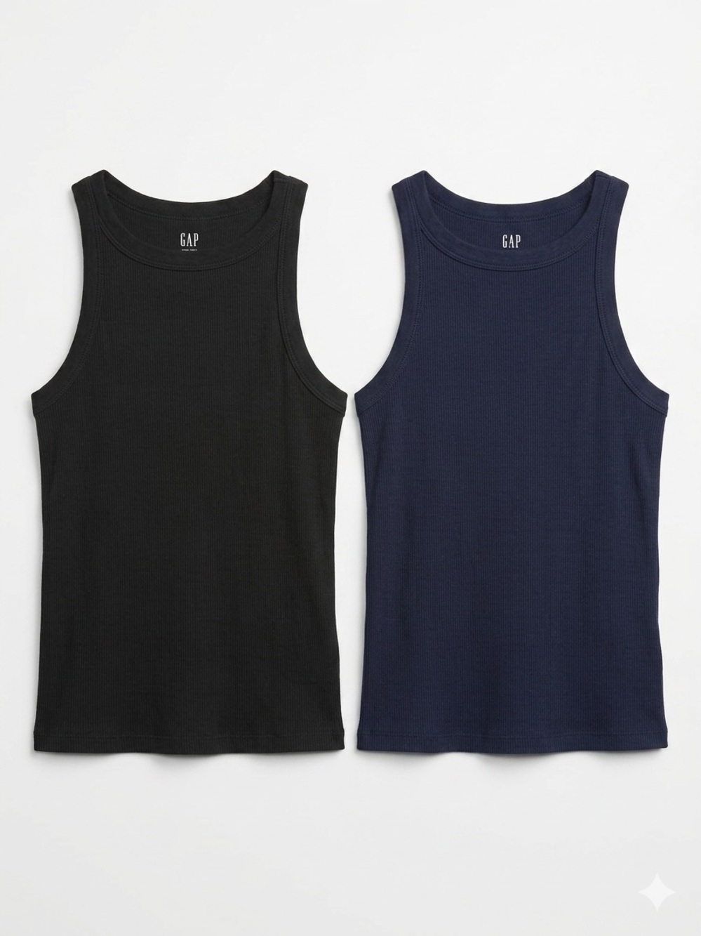 GAP Ribbed Tank Duo - Black & Navy Blue Size L